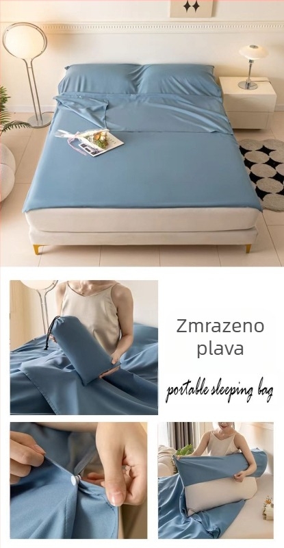 Putno posteljno rublje od pranog pamuka — stil omotnice (Punilo: ponovno napunljivi quilt core; Podstava: oprani pamuk; Tkanina: oprani pamuk; Težina: 500 g)