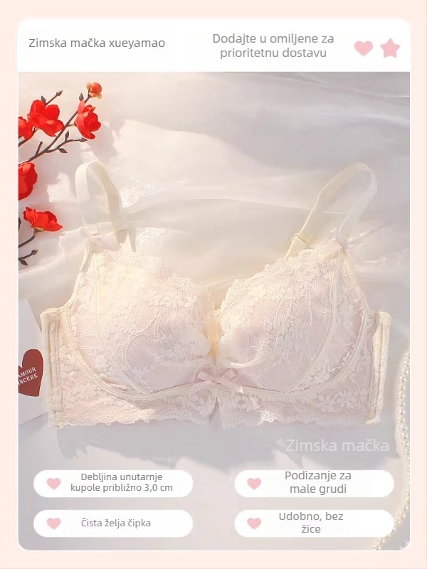 Komplet donjeg rublja – 3/4 kupa, stražnje zatvaranje s četiri reda kukica, fiksirane dvostruke naramenice, najlon materijal