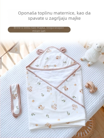 Novorođenački pamukni zagrljaj proljeće – tanak ljetni swaddle s crtić uzorkom, za djecu 0–12 mjeseci