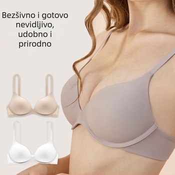 Editha bešivni grudnjak za žene, prozračan najlon materijal, 3/4 čašice s spužvastim oblikom, čvrste dvostruke naramenice, stražnji dvostruki zatvarač