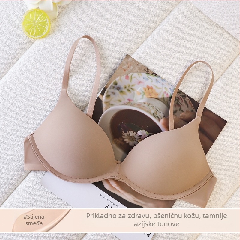 Editha bešivni grudnjak za žene, prozračan najlon materijal, 3/4 čašice s spužvastim oblikom, čvrste dvostruke naramenice, stražnji dvostruki zatvarač