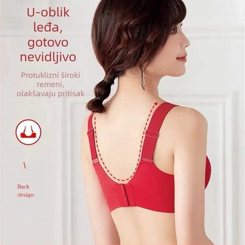 Set sportske grudnjaka — 3/4 košarica, Tanki oblik košarice, Fiksne dvostruke naramenice, Stražnji troredni kopčanje, Spandeks