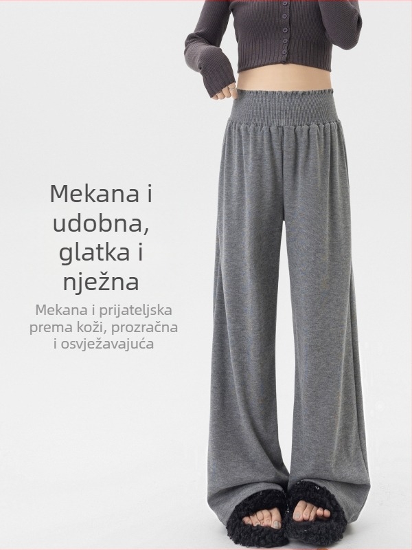 Trudničke hlače s visokim strukom, širokim krojem, potpora trbuha, flis podstava, jesen-zima