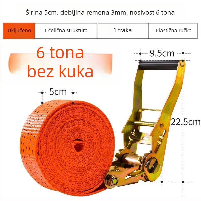6t Napinjač užeta za kamion, ručni, teški, bez zavarivanja, napinjač pojasa