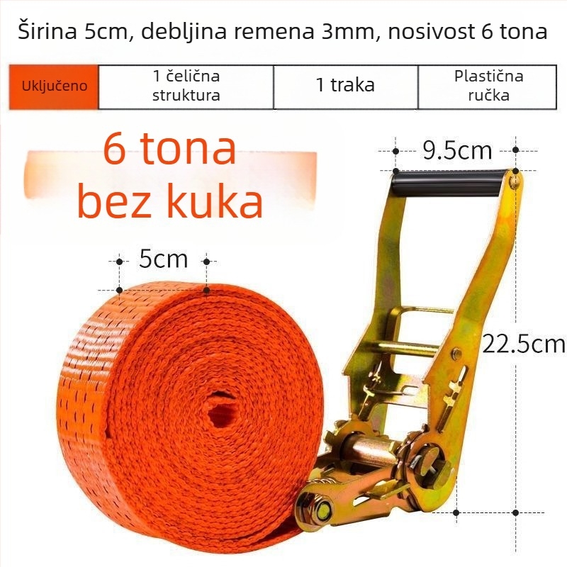6t Napinjač užeta za kamion, ručni, teški, bez zavarivanja, napinjač pojasa