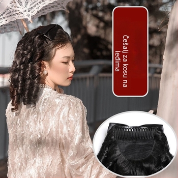 Perika s repom - duga kosa, kovrčava, retro stil qipao, Lolita rep, visokotemperaturna vlakna