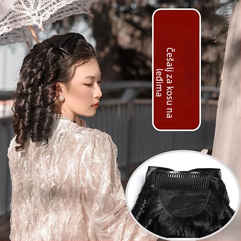 Perika s repom - duga kosa, kovrčava, retro stil qipao, Lolita rep, visokotemperaturna vlakna