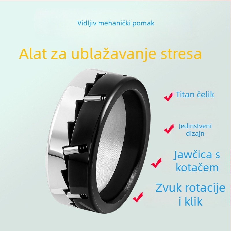 Prsten — titan čelik; elektroplatiranje; ženski oblik; osobni stil; nakit za ruke