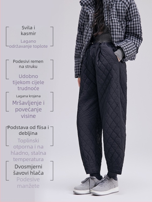 Hlače za trudnoću sa širokim krojem za zimu, debele i udobne, visoki pojas, najlon materijal, kopča za potporu trbuha