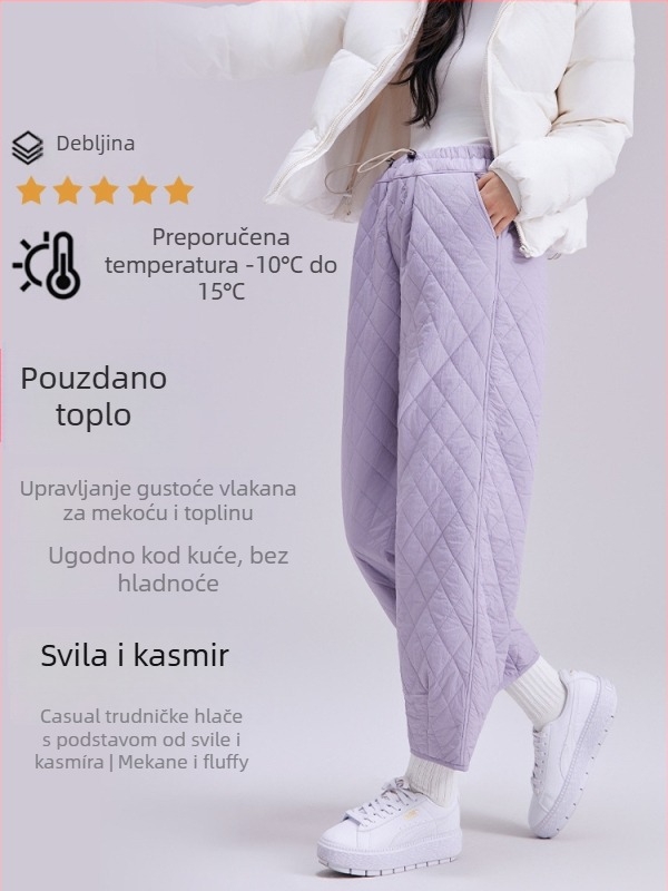 Hlače za trudnoću sa širokim krojem za zimu, debele i udobne, visoki pojas, najlon materijal, kopča za potporu trbuha