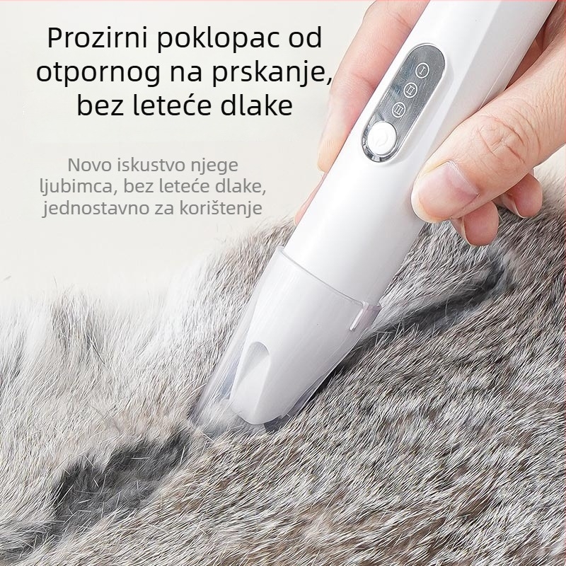 Koserica za dlaku kućnih ljubimaca sa širokom oštricom, punjiva, tih rad, za mačke i pse, model H8