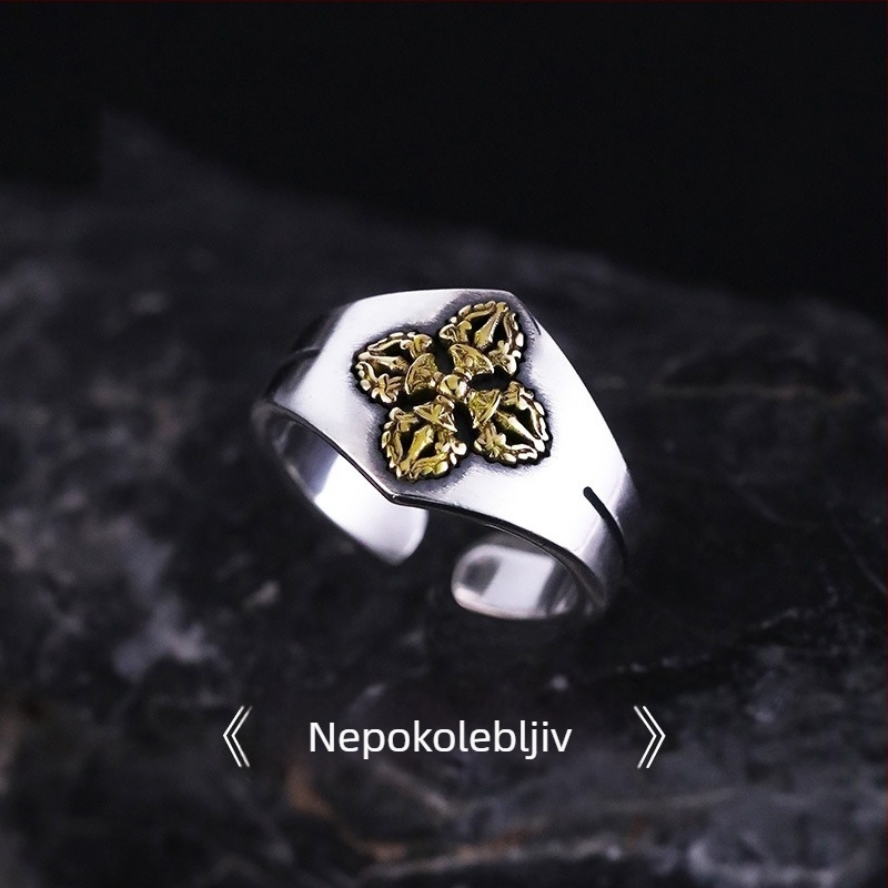 Unisex prsten u vintage tibetanskom stilu s geometrijskim dizajnom i motivima životinja i zodijaka, elektroplatirano
