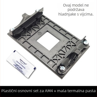 AM4 nosač matične ploče, stražnji backplate, nosač CPU hladnjaka, rega ventilatora, AM4 baza