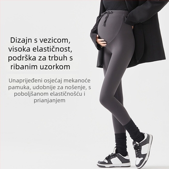 Trudničke uske hlače, visoka elastičnost, materijal Nylon-Spandex, duljina 9/10, jesen 2024