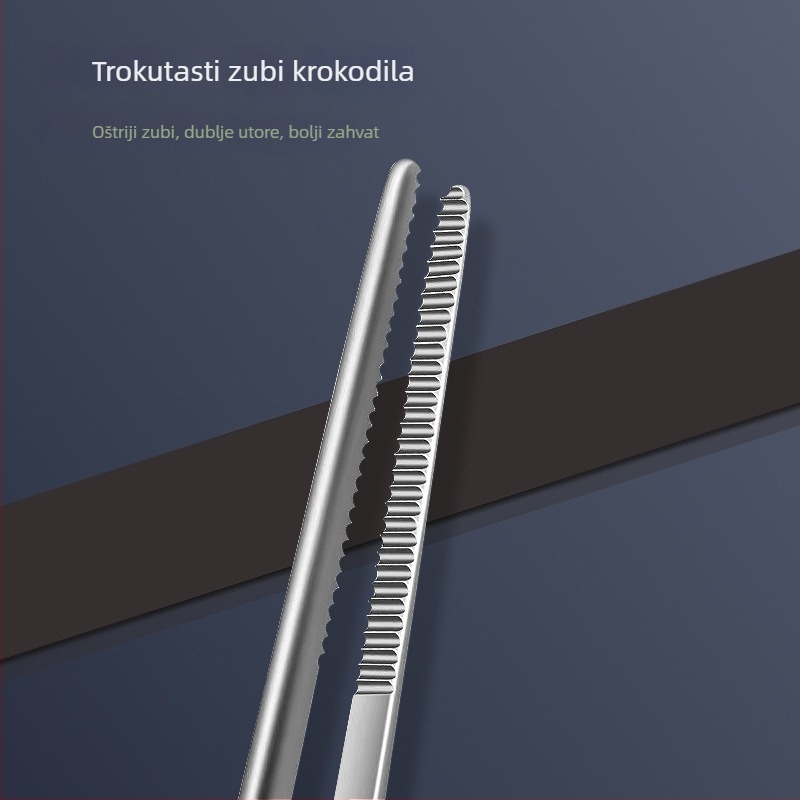 Nerđajućeg čelika, zakrivljene pincete za čišćenje uha, u obliku pištolje, za profesionalnu upotrebu