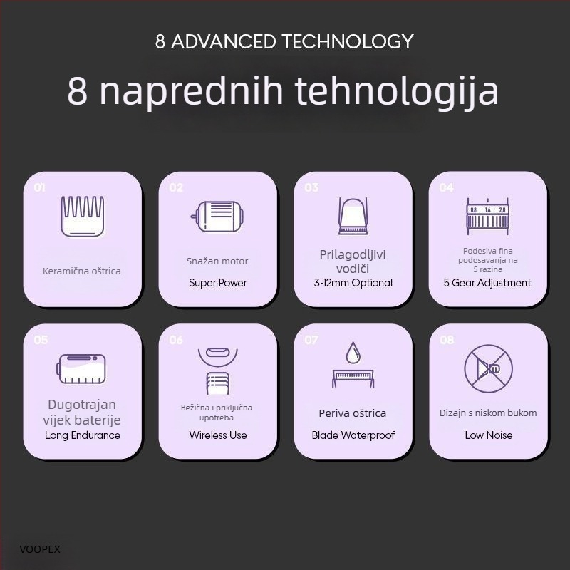 Tiho električni klipper za pse i mačke – Group wood, model Group wood, alat za njegu kućnih ljubimaca