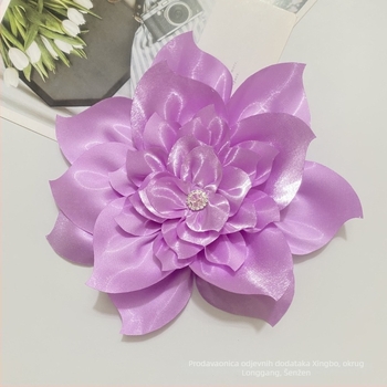 Veliki umjetni cvijet za glavu od poliestera – DIY tekstilni cvijet sa kristalima, brend Xingbo