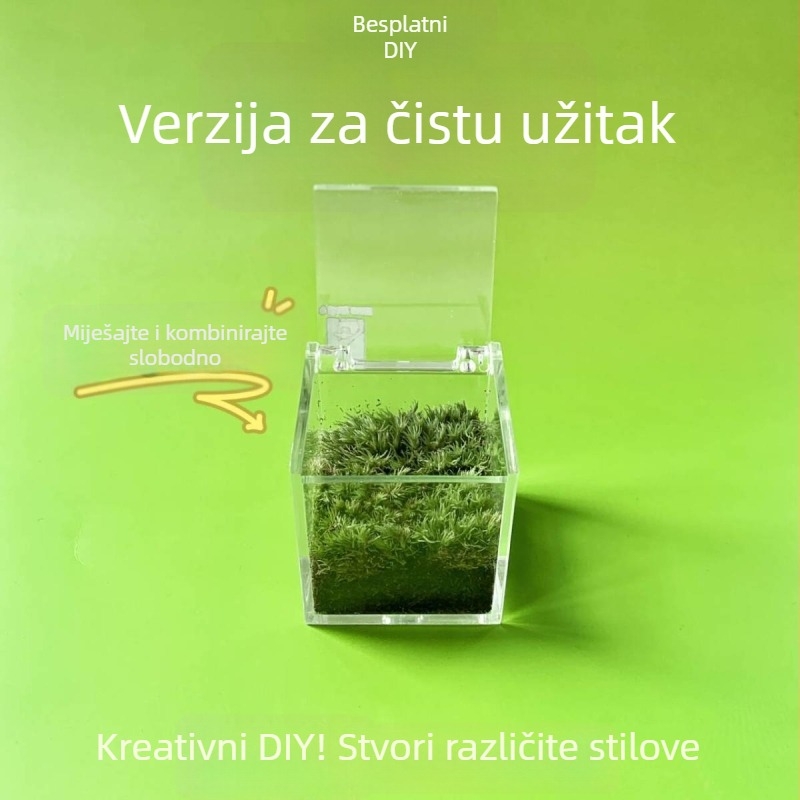 Mikro pejzaž mahovine za unutarnji stol – ručno izrađeno, mogućnost logotipa, poklon za ured
