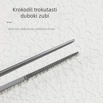 Nehrđajuće čelične pincete za čišćenje uha s dizajnom pištoljskog laktusa, neklizajući držak i zubasti vrhovi — uklanjanje ušnog voska i stranih tijela, Little Plum