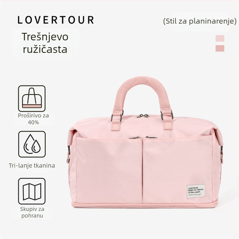Lovetour Sklopiva putna torba – Unisex, Oxford platno, prozračna, vodootporna, ultralaka, antibakterijska podstava od poliestera, gradski stil