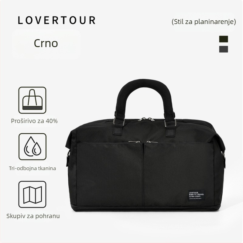 Lovetour Sklopiva putna torba – Unisex, Oxford platno, prozračna, vodootporna, ultralaka, antibakterijska podstava od poliestera, gradski stil