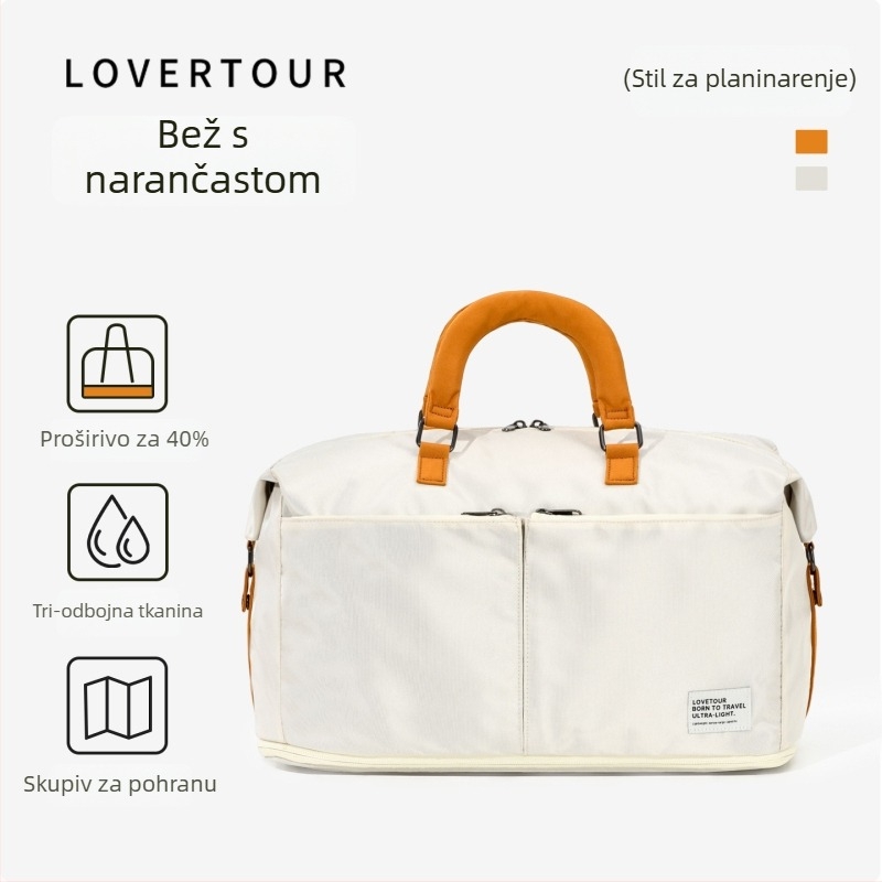 Lovetour Sklopiva putna torba – Unisex, Oxford platno, prozračna, vodootporna, ultralaka, antibakterijska podstava od poliestera, gradski stil