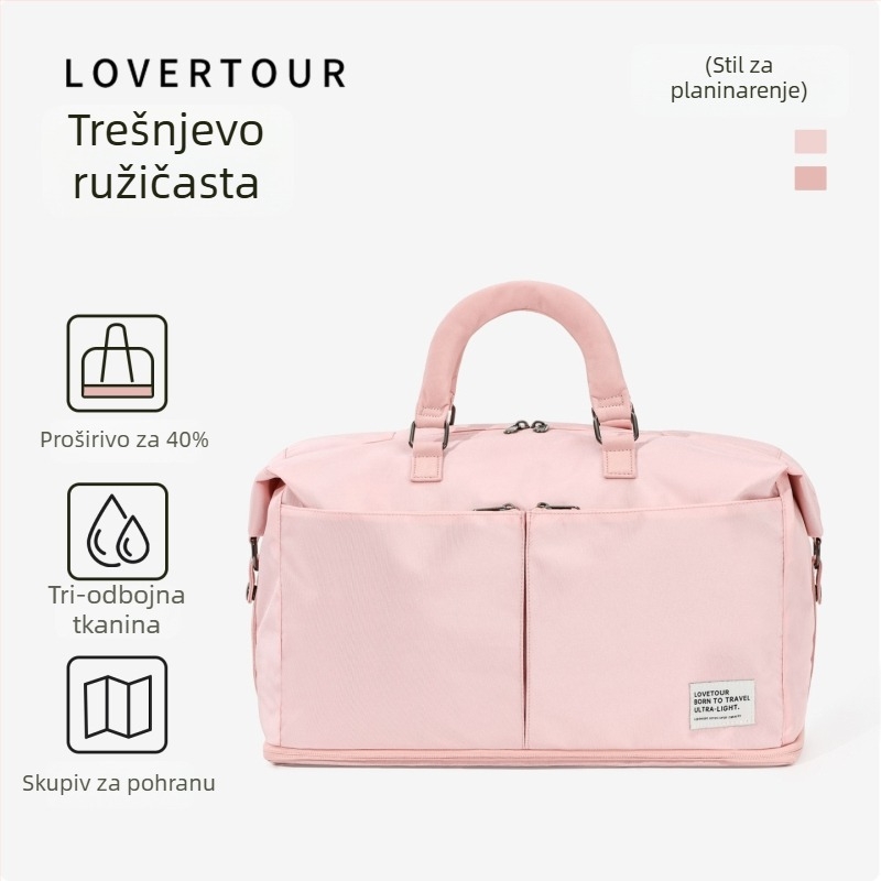 Lovetour Sklopiva putna torba – Unisex, Oxford platno, prozračna, vodootporna, ultralaka, antibakterijska podstava od poliestera, gradski stil