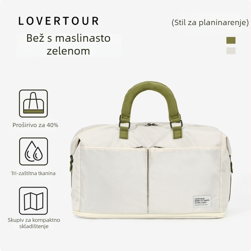 Lovetour Sklopiva putna torba – Unisex, Oxford platno, prozračna, vodootporna, ultralaka, antibakterijska podstava od poliestera, gradski stil