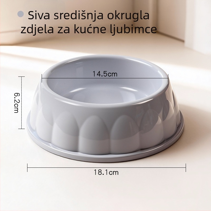 Plastična posuda za kućne ljubimce za mačke i pse, okrugla, bez automatskog hranjenja, pakiranje 1 kom