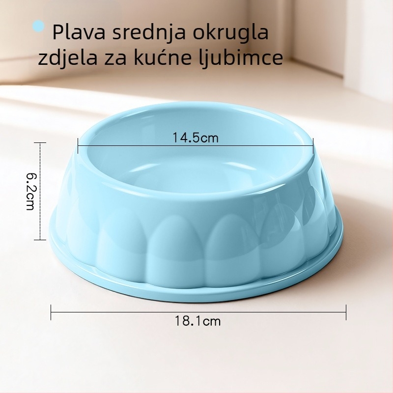 Plastična posuda za kućne ljubimce za mačke i pse, okrugla, bez automatskog hranjenja, pakiranje 1 kom