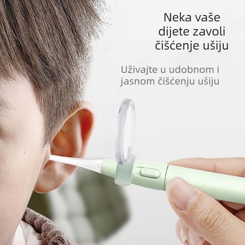 Svetleća dječja žlica za uho sa svjetlom, vidljiva i odvojiva alatka za čišćenje uha