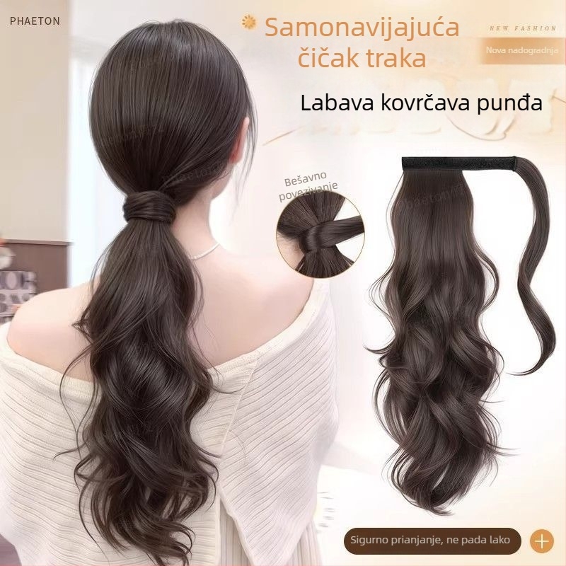 Ženska perika s repom, magični klip, samonavijanje, kosa od visokotemperaturnog svile, mehanizam