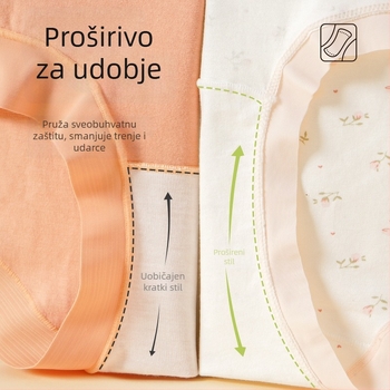 Ženske trudničke gaćice, pamuk, niska razina struka, podrška trbuhu, prozračnost