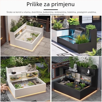 Fontana s jednim otvorom — nehrđajući čeli kutija za cvijeće s tekućom vodom, vanjski kružni vodeni element, marka 304a