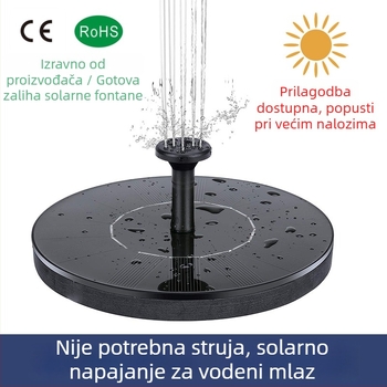Solarni fontan za vanjske bazene, okrugli plutajući fontan, pumpa za fontanu i vodeni efekt s osvjetljenjem
