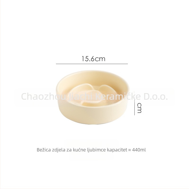 Keramička posuda za kućne ljubimce sa sporim hranjem i metalnim stalkom, za pse i mačke, sprječava gušenje i padanje