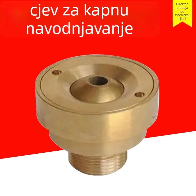Mlaznica suhog terena fontane – bakrena, ravna glava, dizajn s tri linije, mlaz kroz jedan otvor
