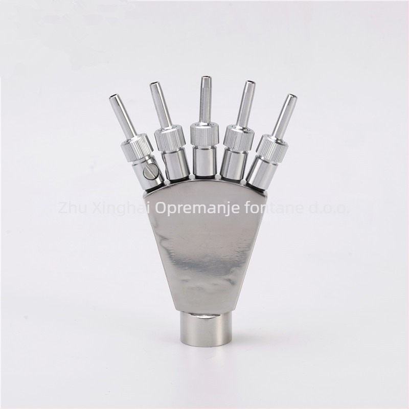 Nehrđajući čelični mlaz fontane s repom feniksa i raspršivanjem u obliku paunovog pera za vodene krajolike, dvorišta i parkove