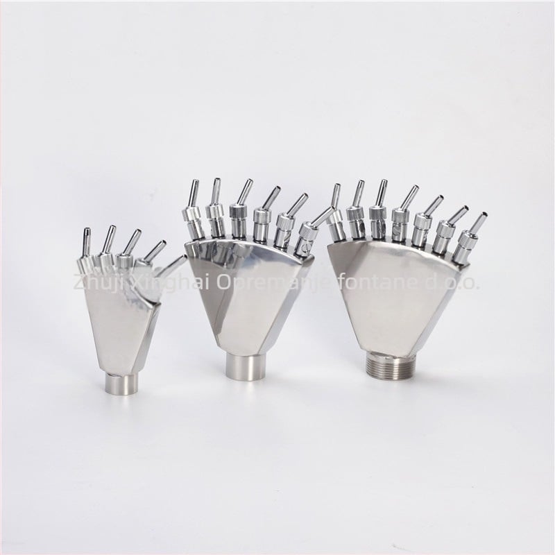 Nehrđajući čelični mlaz fontane s repom feniksa i raspršivanjem u obliku paunovog pera za vodene krajolike, dvorišta i parkove