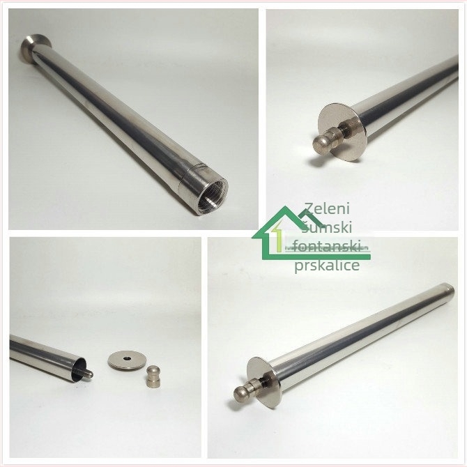 Krajobrazna mlaznica za fontanu, nehrđajući čelik 304, produljena polusferna mlaznica tipa gljive, unutarnji navoj, 20°C, 2 bara, voda