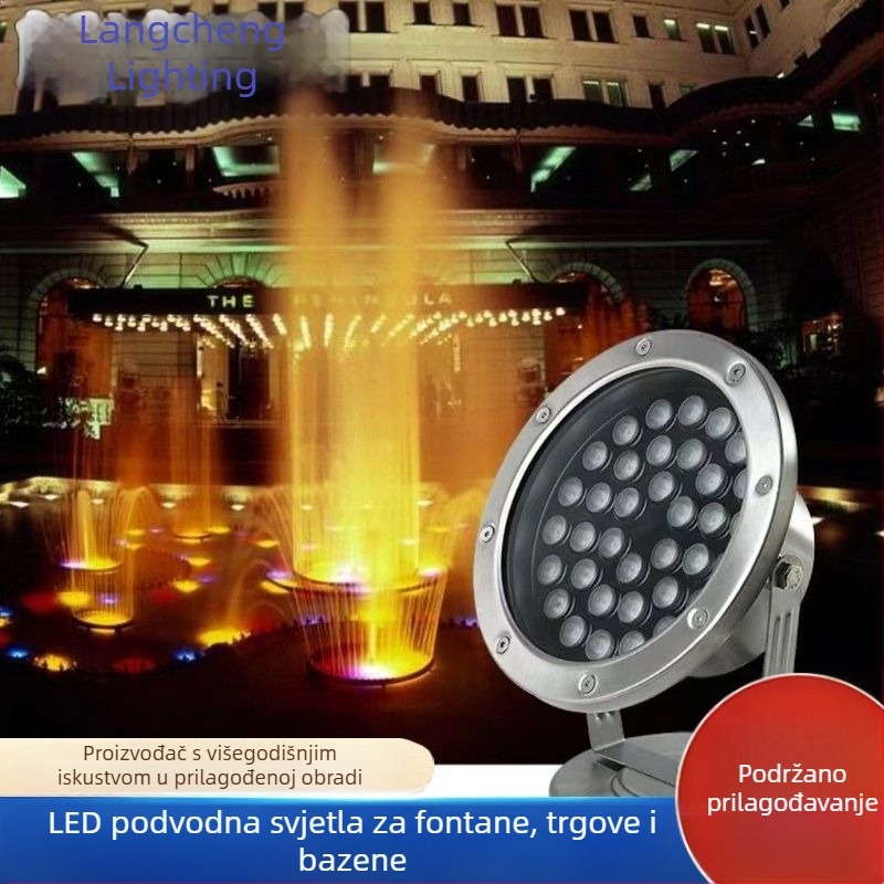 LED podvodno svjetlo LC-SDD218 — ulaz 24V, IP68 vodootporno, kućište od nehrđajućeg čelika, broj LED 3/6/9/12/18/24/36