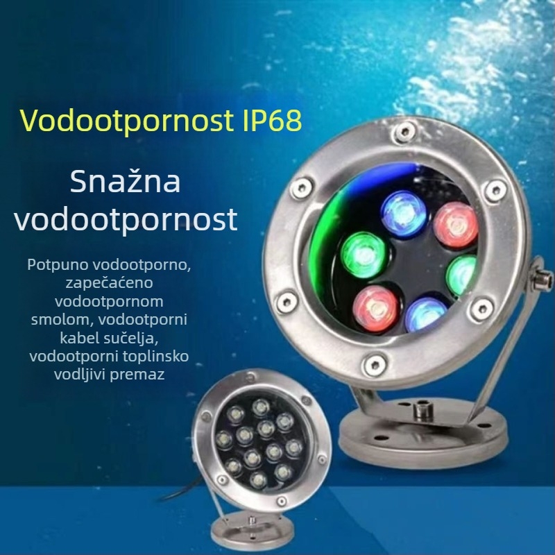 LED podvodno svjetlo IP68 Model YX-SDD DC24V 3/6/9/12 LED 1440 lm