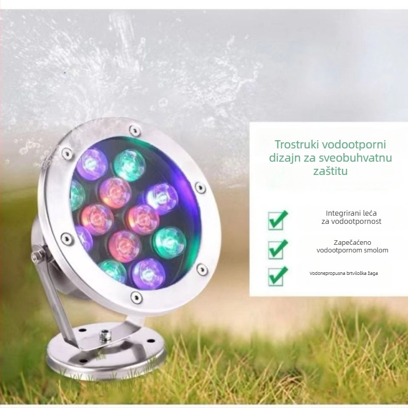 LED podvodno svjetlo IP68 Model YX-SDD DC24V 3/6/9/12 LED 1440 lm