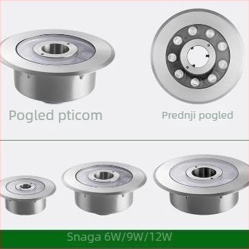 LED podvodna svjetiljka za fontane — 12/24V, Osram LED čip, 5000 lm, IP68, snop 30°
