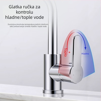 Kran za umivaonik u kupaonici, keramički jezgreni ventil, ABS tijelo, elektroplatirani premaz, ugradnja na ploču