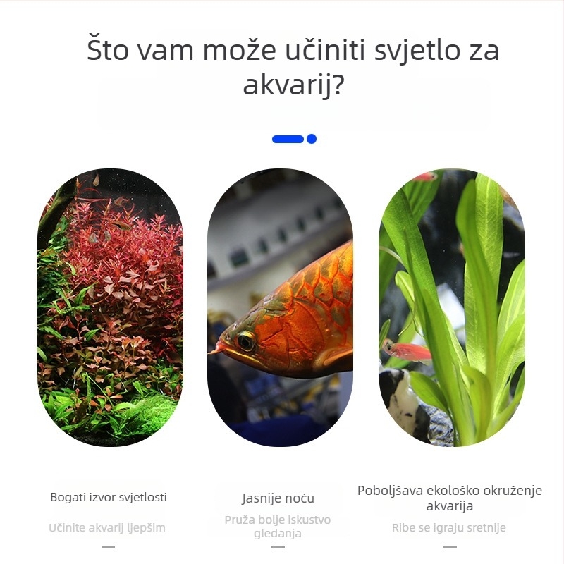 Akvarijska LED lampa za vodne biljke – otporna na prskanje, LED rasvjeta s punim spektrom za biljke u akvariju (Water Pet Family, Materijal: plast/čelik/akril, Težina: 0,3–0,5 kg)