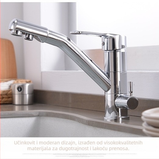 Kuhinjski faucet JK2201, bakar, keramičko jezgro ventila, miješanje tople i hladne vode, ulaz/izlaz 10 mm