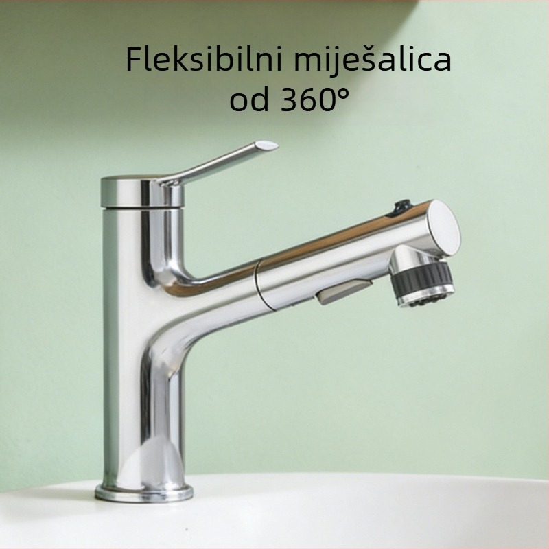 Zhongyu Slavina za umivaonik – miješanje i povlačenje, cinkovog legura, podizni način, jednoručni upravljač, keramički disk ventila, model 00051gg