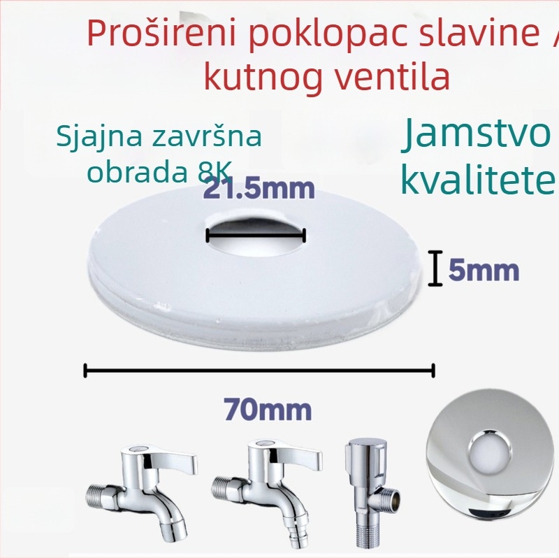 Univerzalni poklop otvora za kuhinju i kupaonu, nehrđajući čelik 201, zrcalno poliran završetak, moderni minimalistički stil