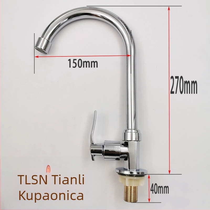 Šesterokutna uspravna slavina za umivaonik Tl77065, cinkov legura, 1/2 in ulaz, keramički disk ventil
